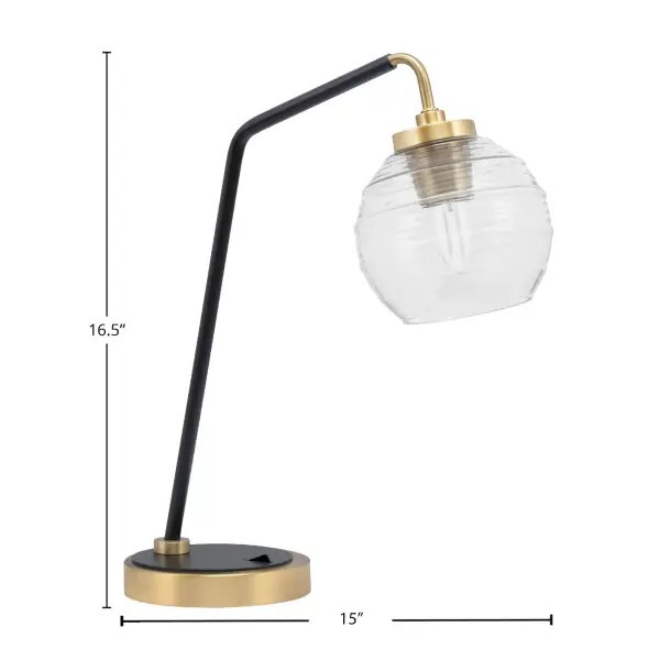 Sophisticated Industrial Desk Lamp with Mixed Metal Finish - Image 2