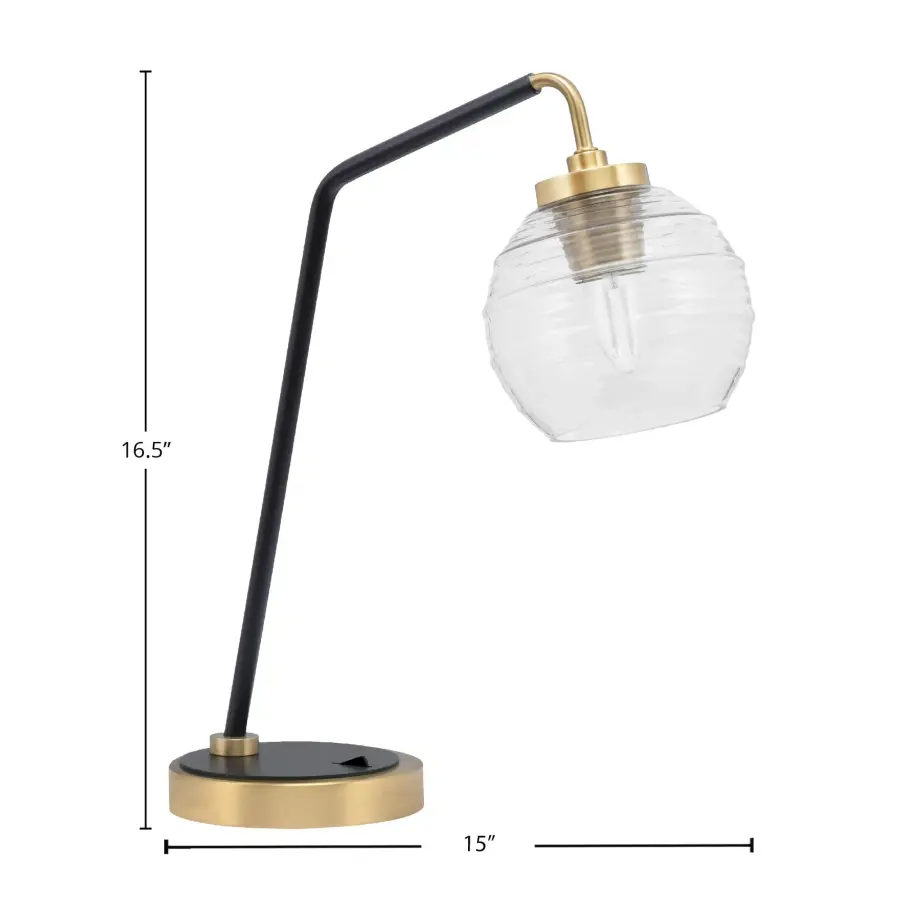 Sophisticated Industrial Desk Lamp with Mixed Metal Finish - Image 2
