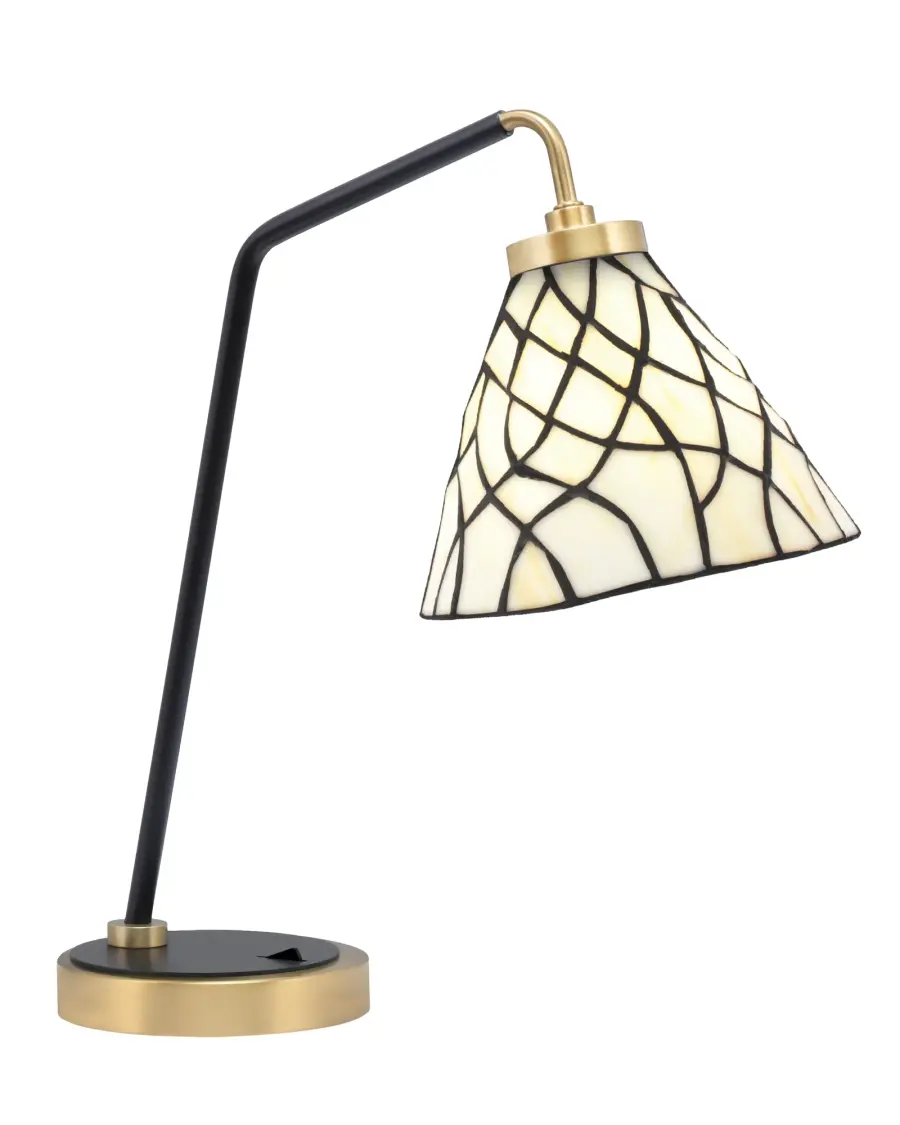 Toltec Lighting Desk Lamp with Sandhill Art Glass - Image 1