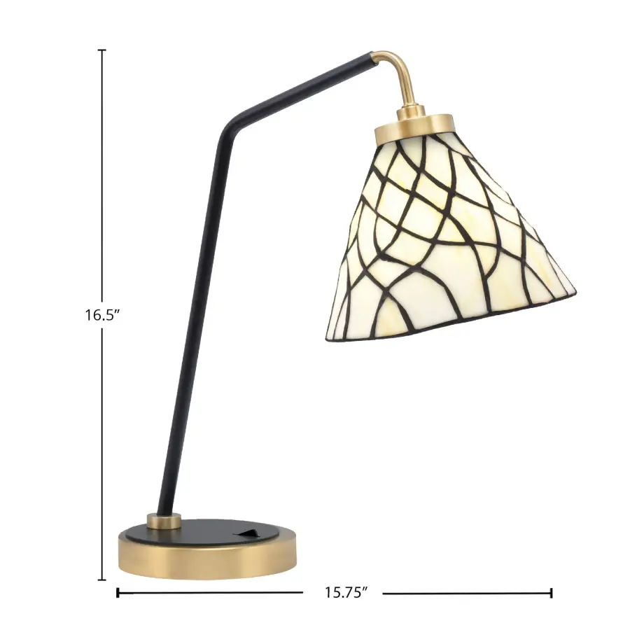 Toltec Lighting Desk Lamp with Sandhill Art Glass - Image 2