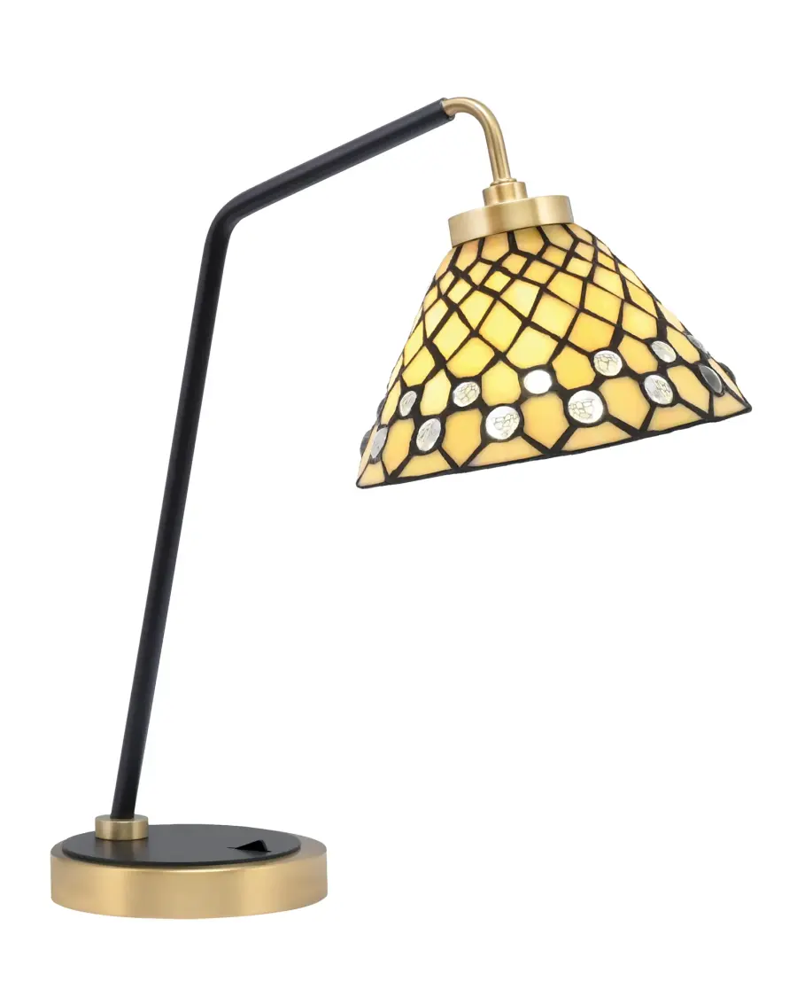 Toltec Lighting Desk Lamp with Starlight Art Glass - Image 1