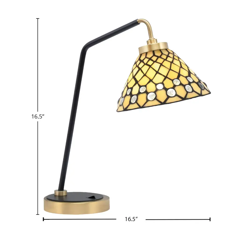 Toltec Lighting Desk Lamp with Starlight Art Glass - Image 2
