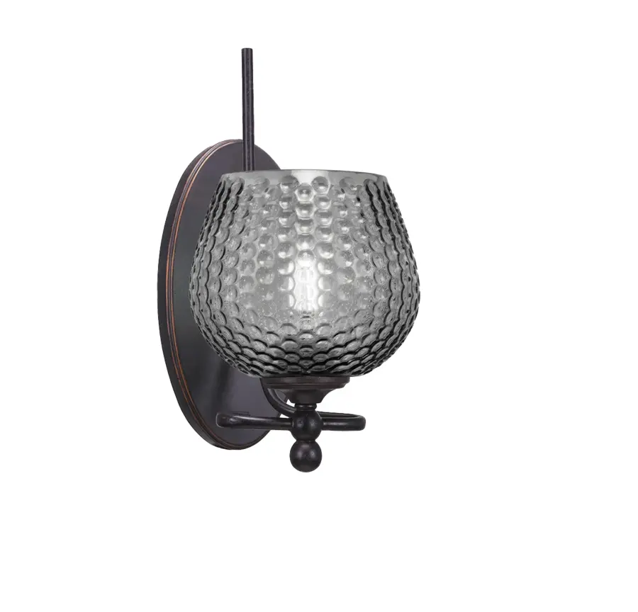 Capri Wall Sconce - Dark Granite with Smoke Textured Glass - Image 1