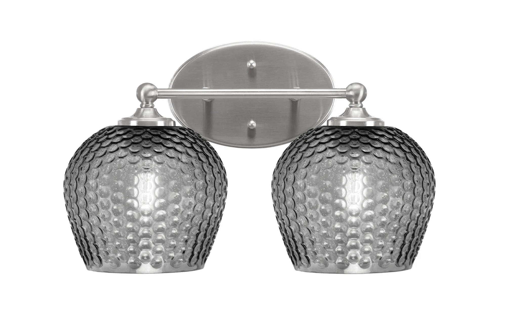 Capri 2 Light Bath Bar in Brushed Nickel with Smoke Textured Glass