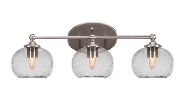 Elegant Transitional Bath Bar with Distinctive Bubble Glass Shades - Image 1