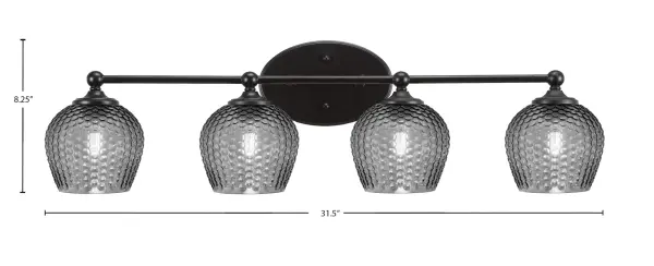 Bold Modern Bath Bar with Dramatic Smoke Glass and Matte Black Finish - Image 2