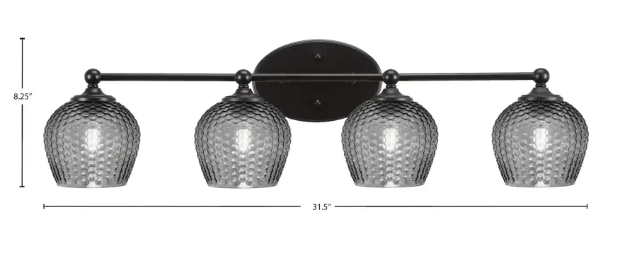 Bold Modern Bath Bar with Dramatic Smoke Glass and Matte Black Finish - Image 2