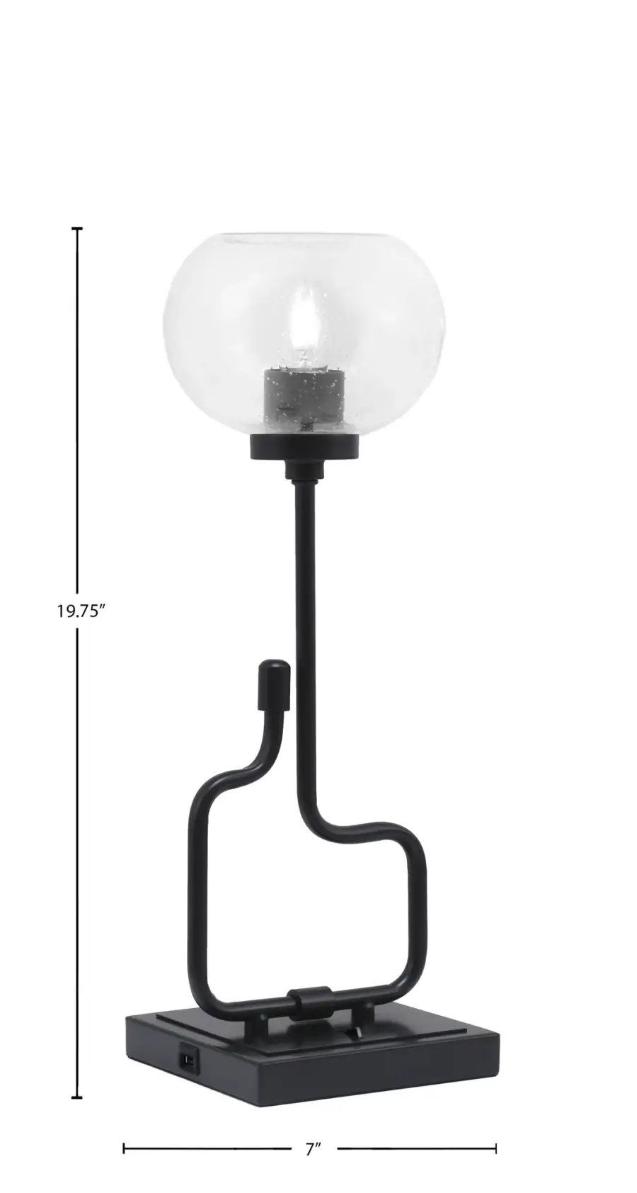 Modern Accent Lamp with Convenient USB Charging Ports - Image 2