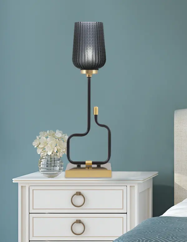 Modern Accent Lamp with Convenient USB Charging Ports - Image 3