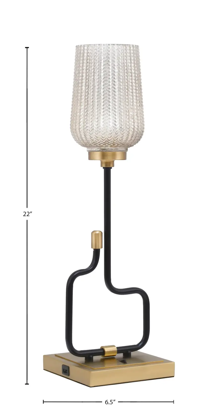 Modern Accent Lamp with Convenient USB Charging Ports - Image 2