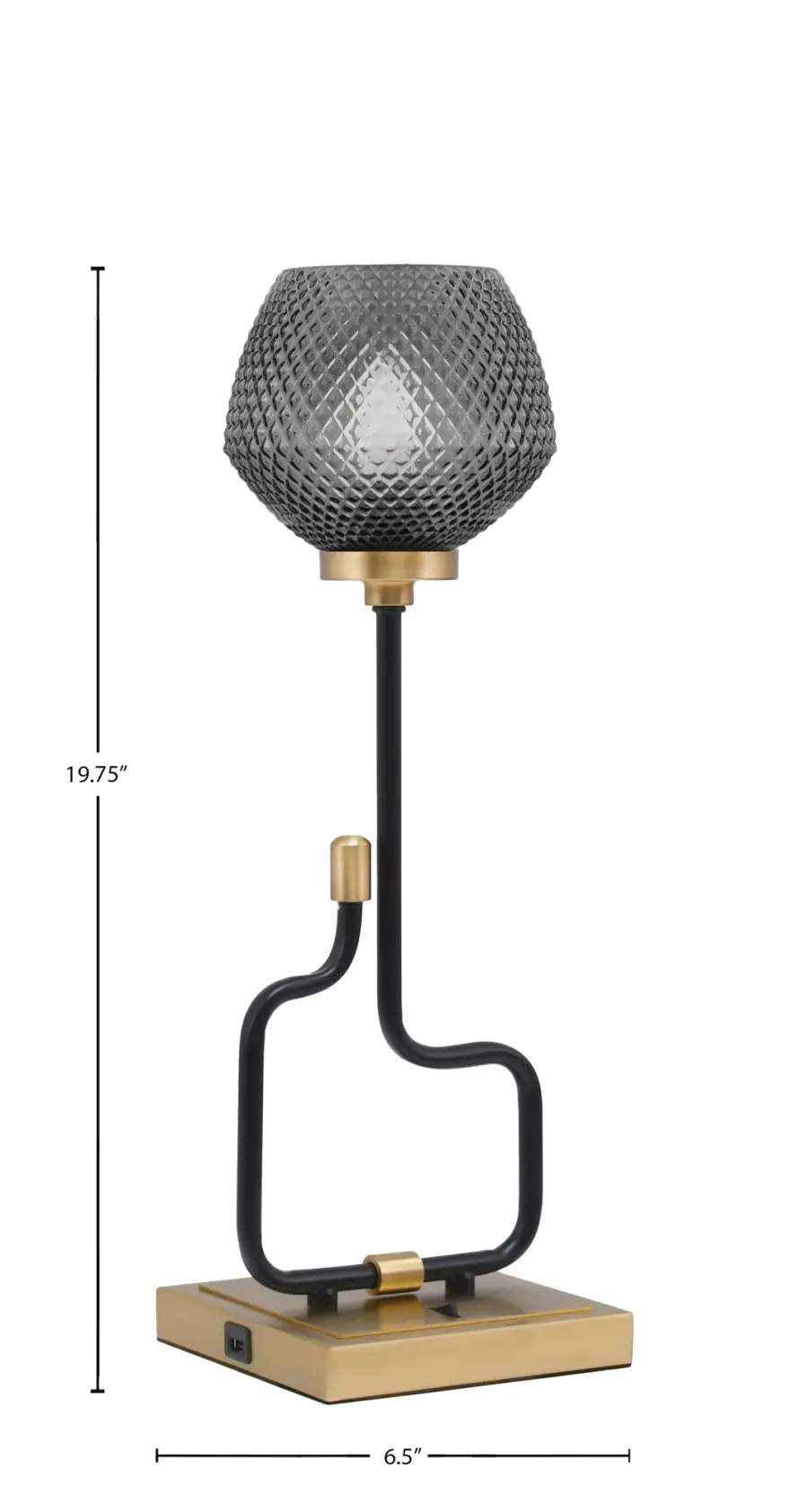 Modern Accent Lamp with Convenient USB Charging Ports - Image 2