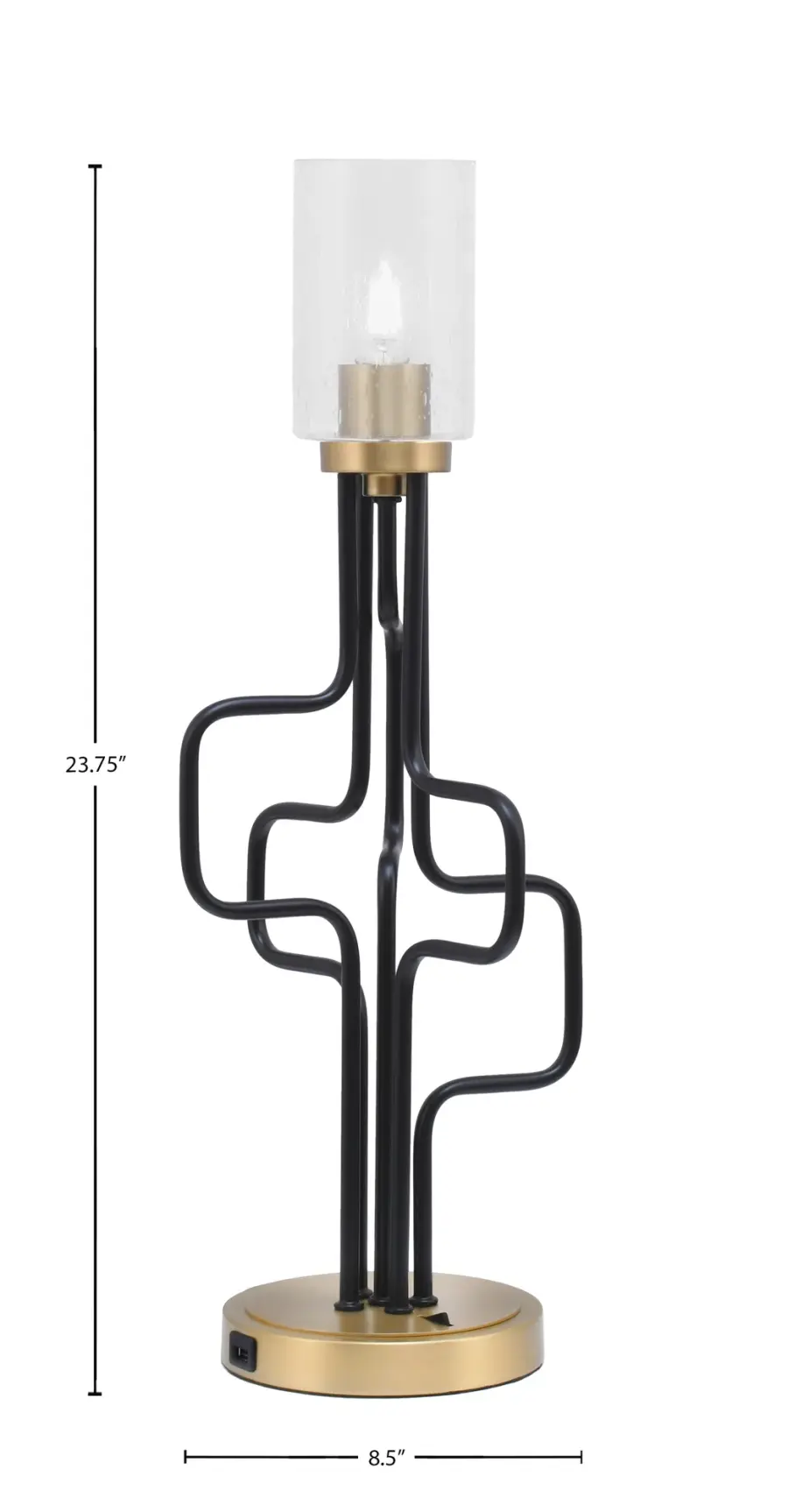 Modern Accent Lamp with Convenient USB Charging Ports - Image 2