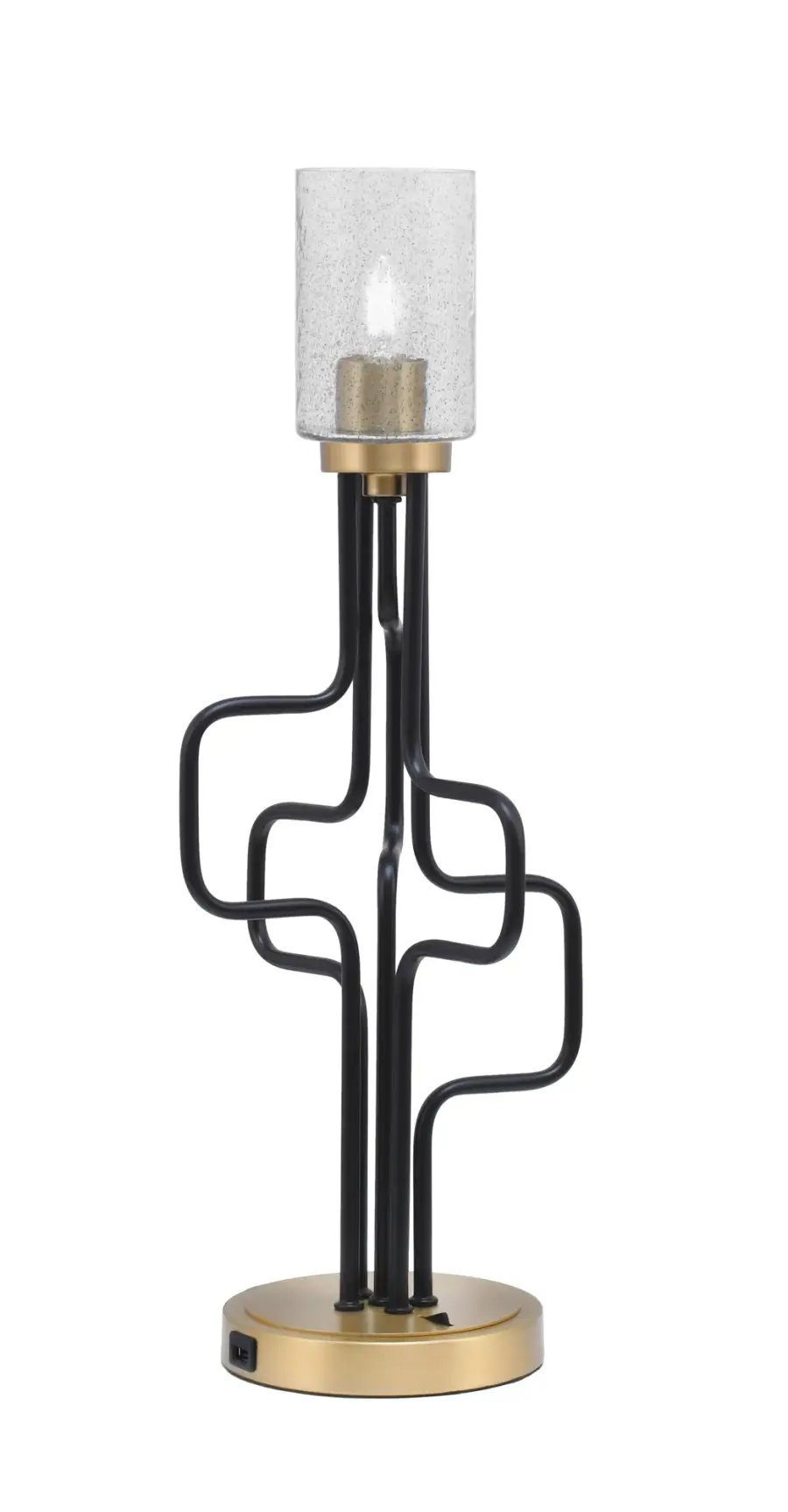 Stylish Accent Lamp with Modern Convenience and Industrial Charm - Image 1