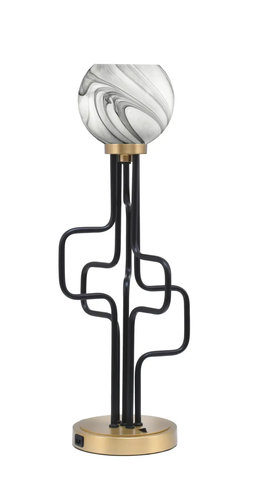 Elegant Accent Lamp with Modern USB Charging Convenience - Image 1