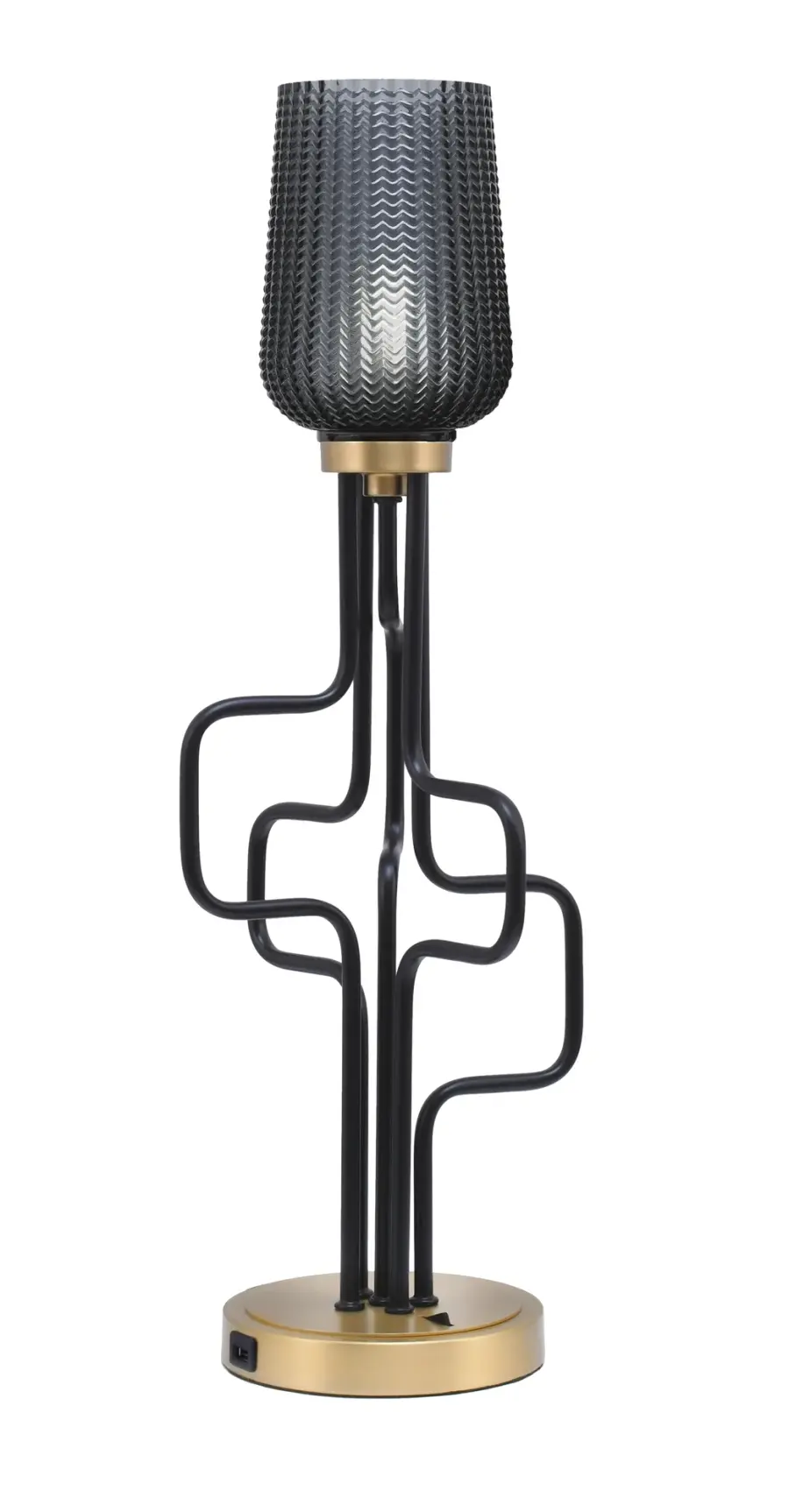 Modern Accent Lamp with Convenient USB Charging Ports - Image 1