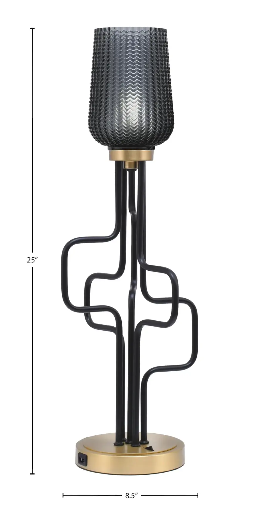 Modern Accent Lamp with Convenient USB Charging Ports - Image 2