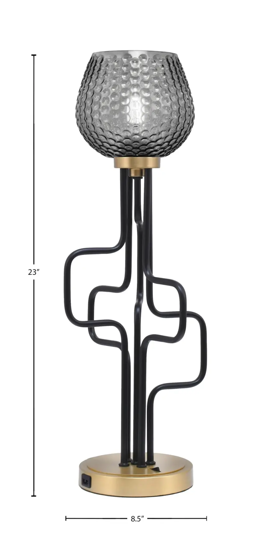 Modern Accent Lamp with Convenient USB Charging Ports - Image 2