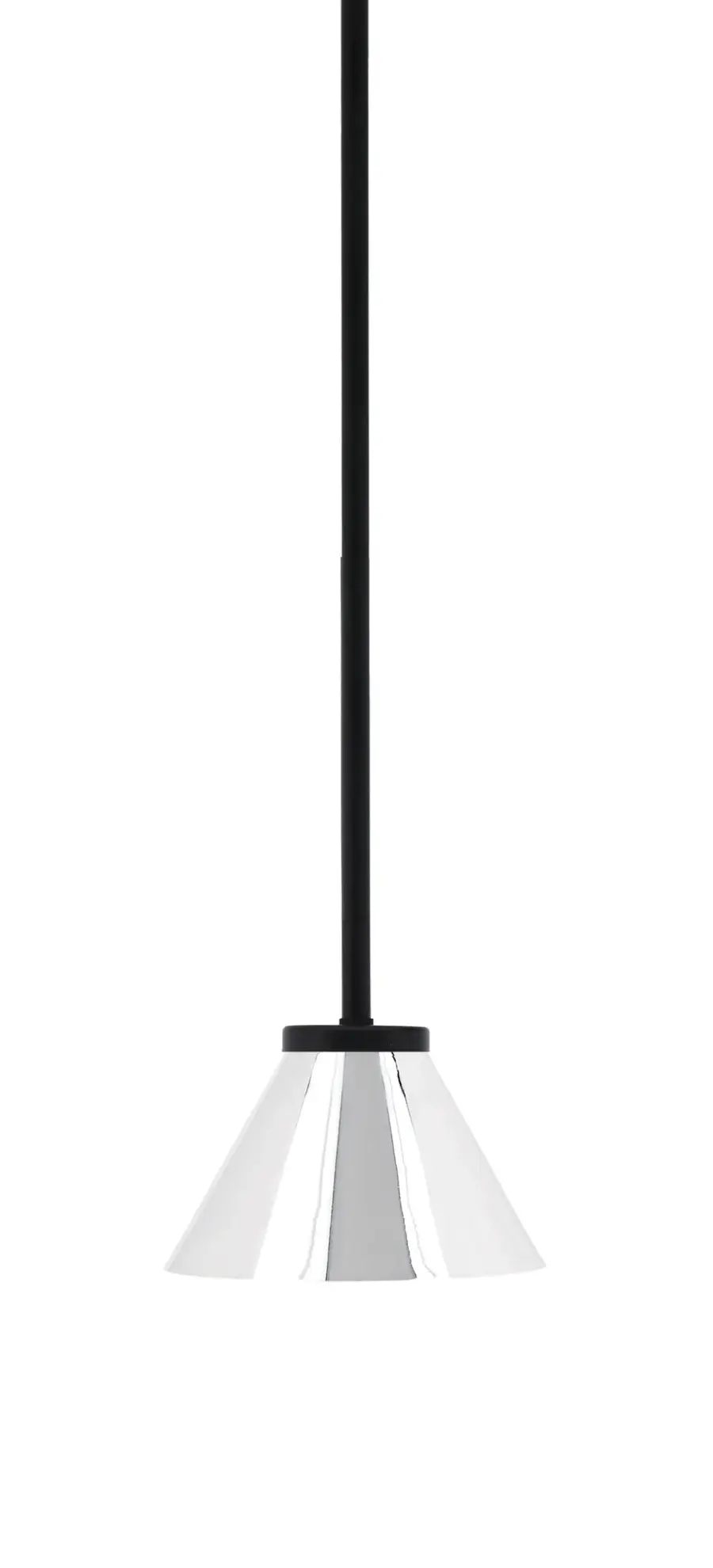 Sandia 1-Light Mini Pendant in Matte Black with Chrome Shade - Image 1