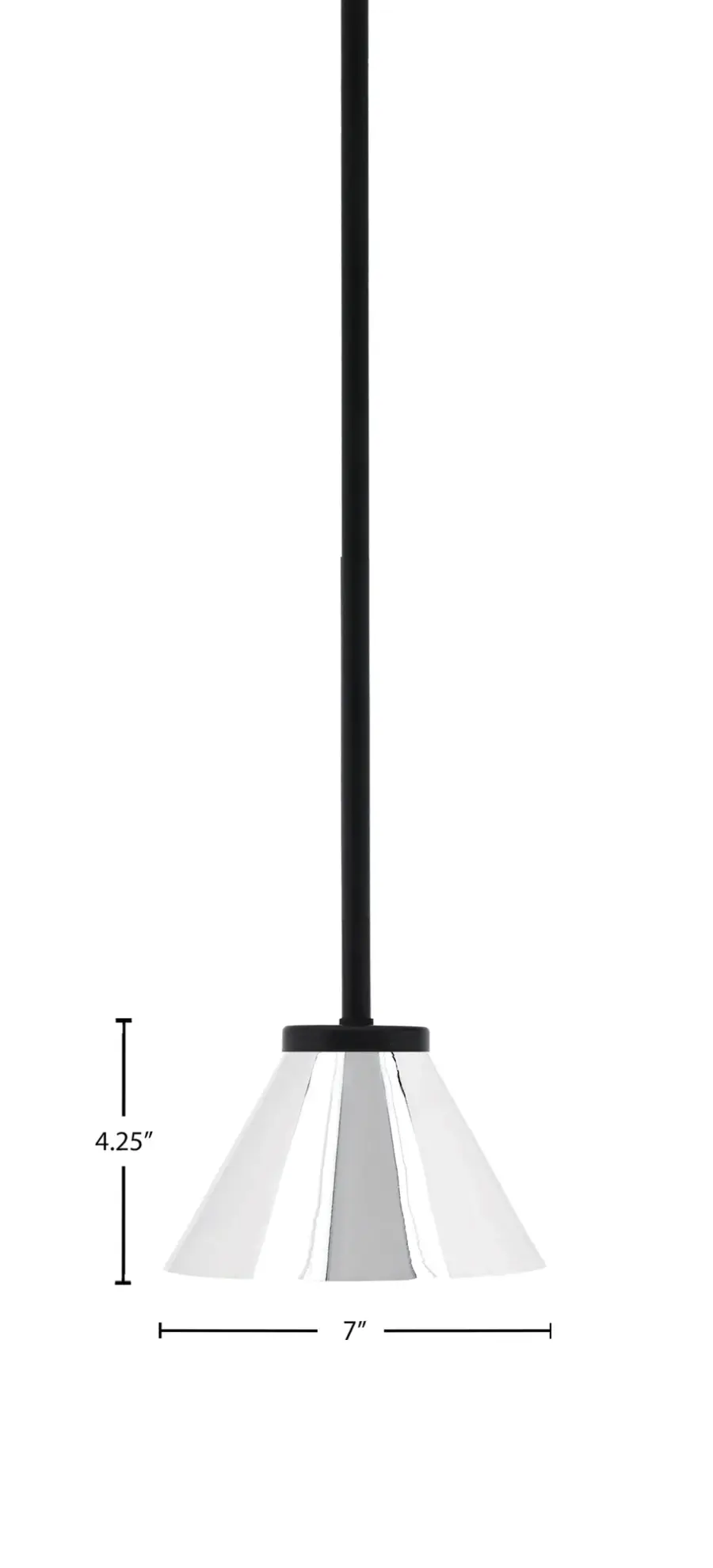Sandia 1-Light Mini Pendant in Matte Black with Chrome Shade - Image 2