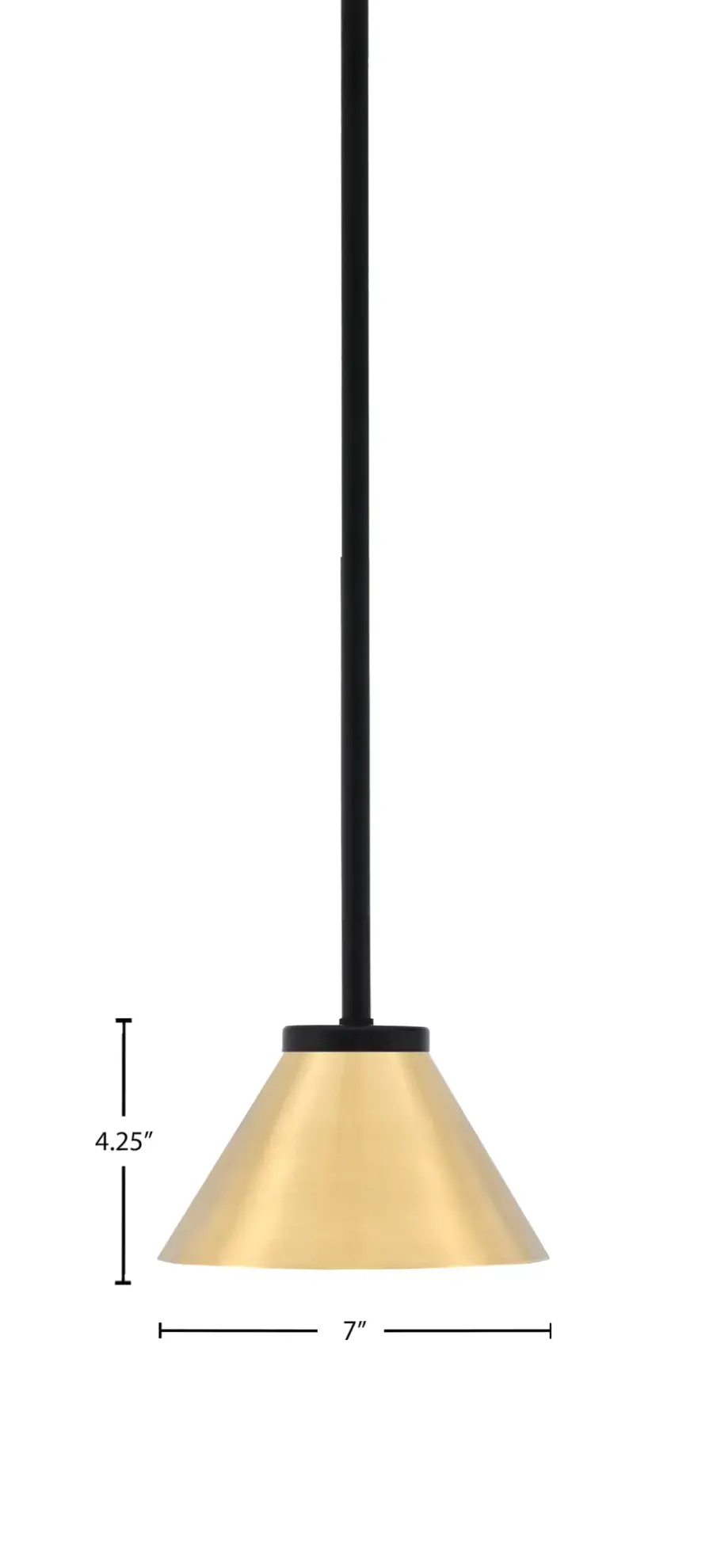 Sandia 1 Light Mini Pendant in Matte Black with New Age Brass Shade - Image 2
