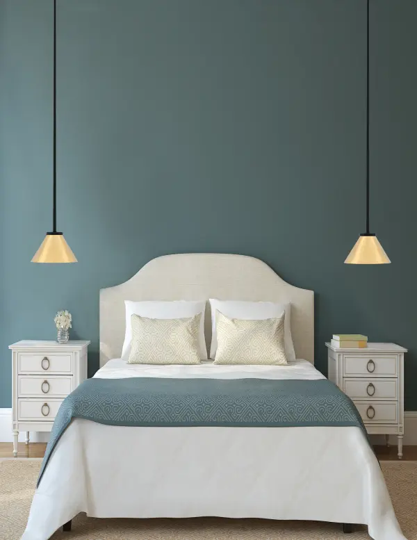 Sandia 1 Light Mini Pendant in Matte Black with New Age Brass Shade - Image 3
