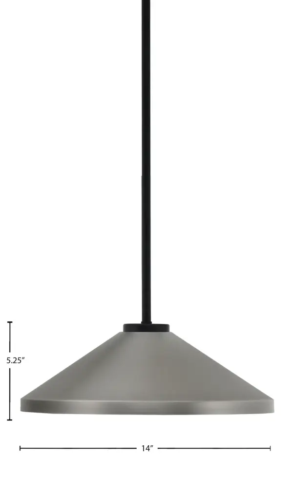 Sandia 1 Light Stem Pendant with Graphite Cone Shade - Image 2