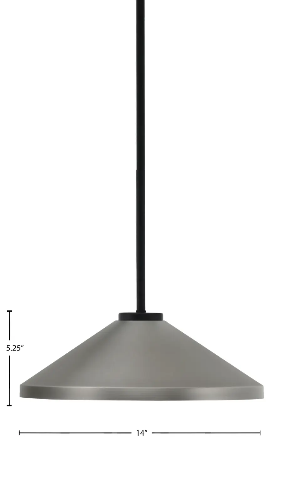 Sandia 1 Light Stem Pendant with Graphite Cone Shade - Image 2