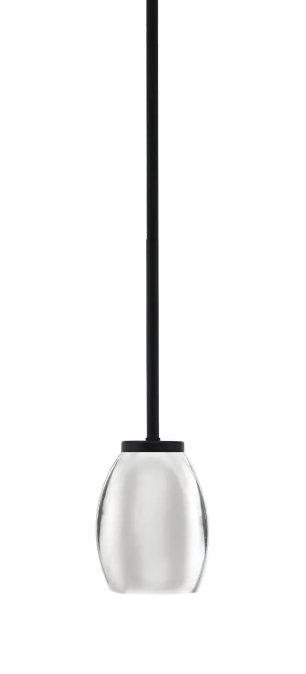 Sandia 1 Light Mini Pendant in Matte Black with Chrome Shade - Image 1