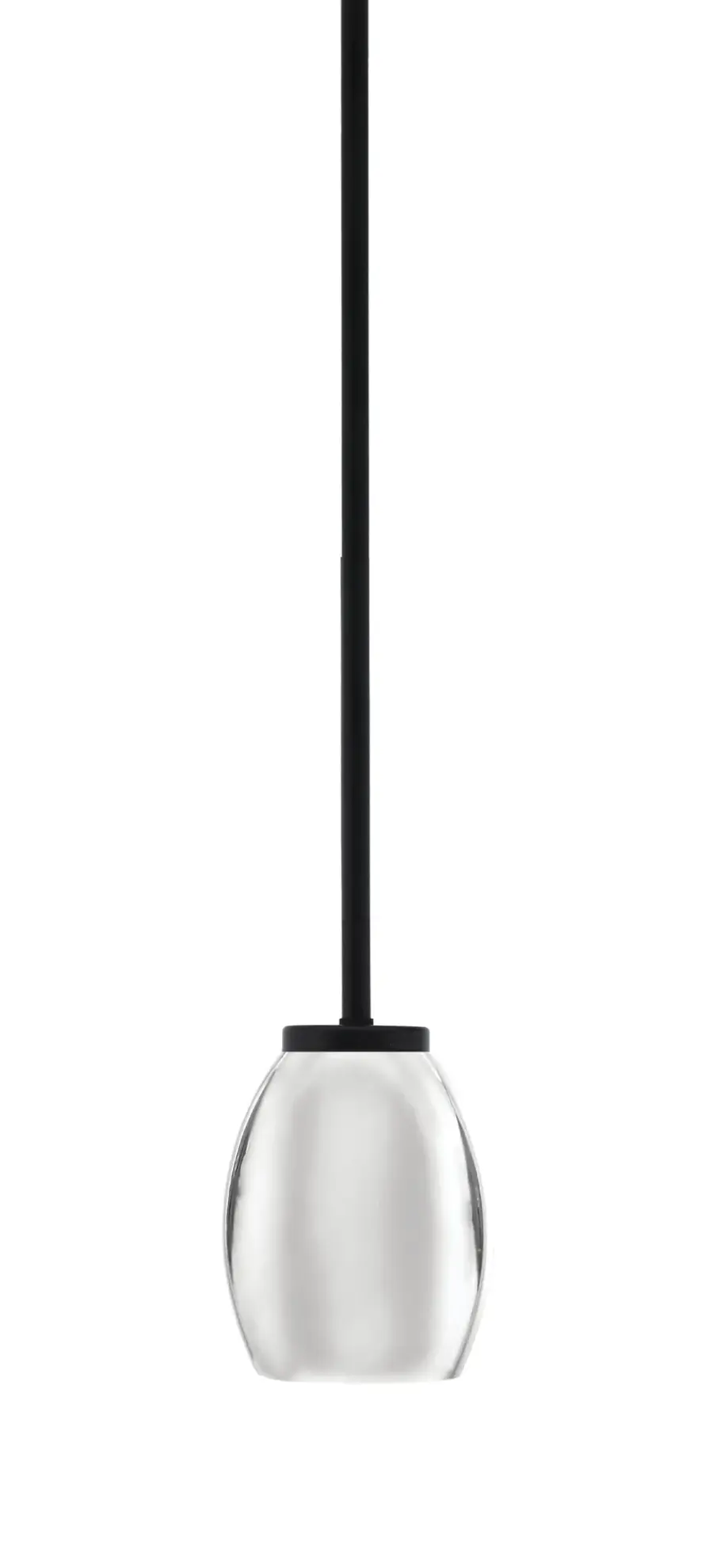 Sandia 1 Light Mini Pendant in Matte Black with Chrome Shade - Image 1