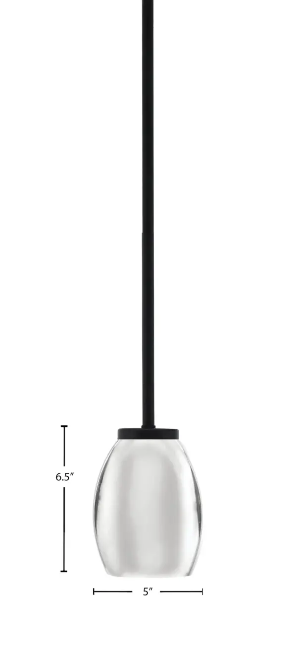 Sandia 1 Light Mini Pendant in Matte Black with Chrome Shade - Image 2