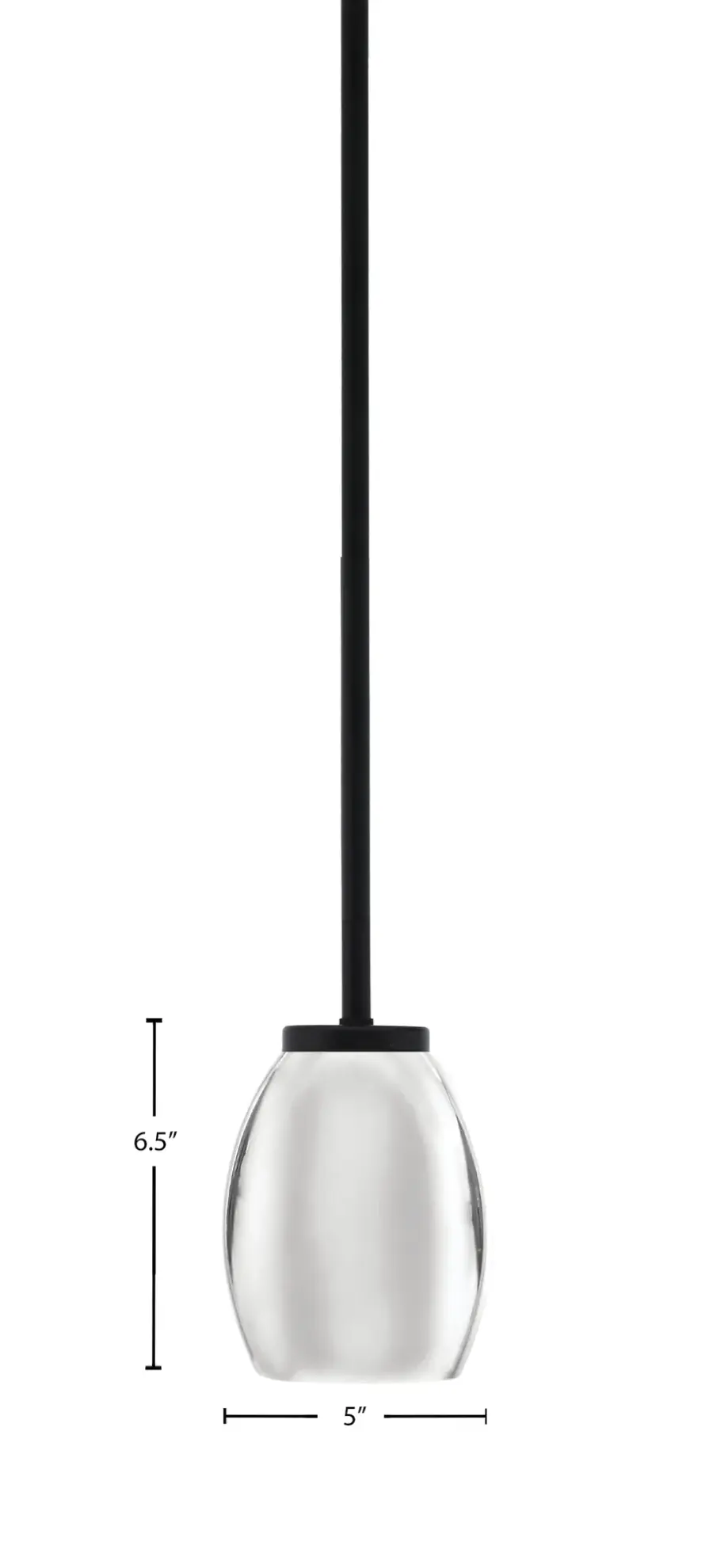 Sandia 1 Light Mini Pendant in Matte Black with Chrome Shade - Image 2