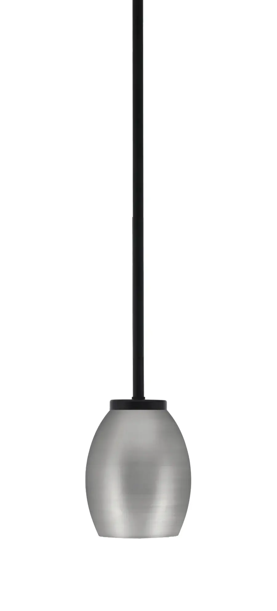 Sandia 1 Light Stem Mini Pendant in Matte Black with Graphite Oval Shade - Image 1