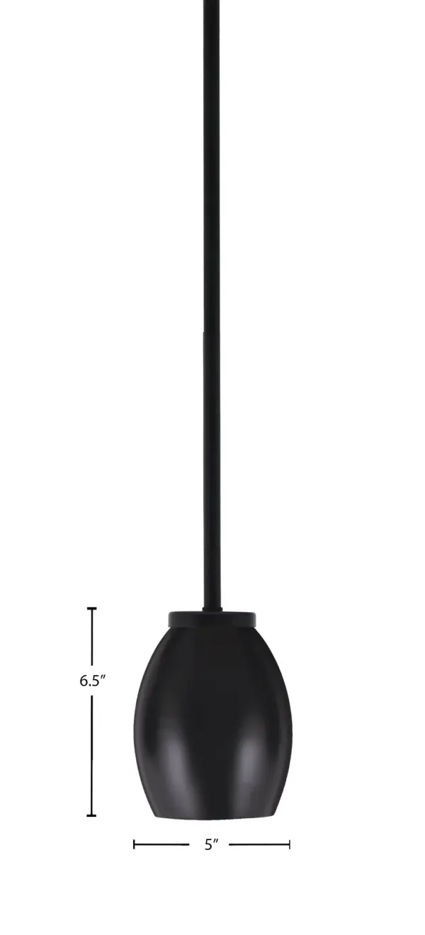 The Sandia mini pendant combines modern minimalist design with industrial flair. Its compact 5-inch oval shade and matte black finish make it perfect for task lighting over kitchen islands or creating ambiance in entryways. - alternate view