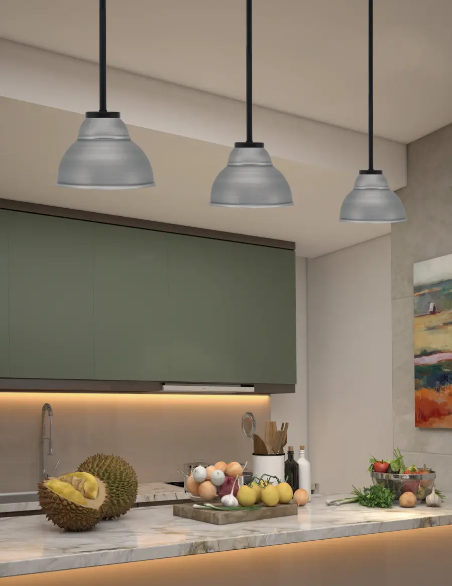 Sandia 1 Light Mini Pendant with Graphite Double Bubble Shade - Image 3