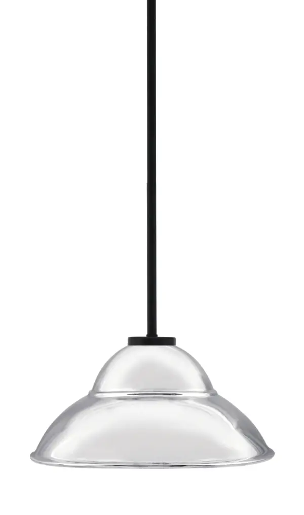 Sandia 1 Light Stem Pendant with Chrome Double Bubble Shade - Image 1