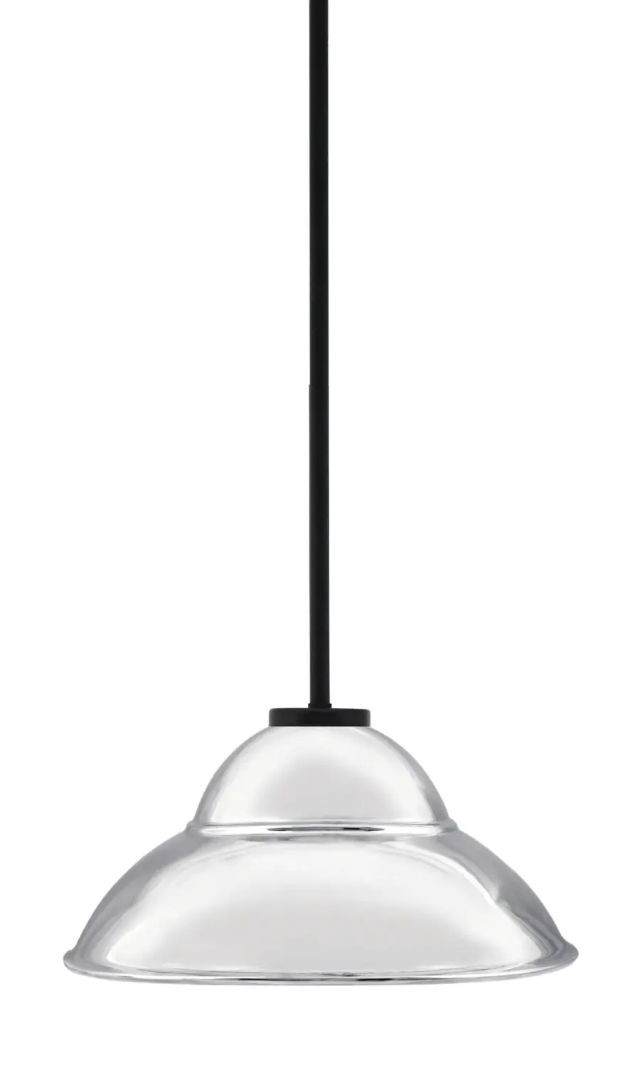 Sandia 1 Light Stem Pendant with Chrome Double Bubble Shade - Image 1