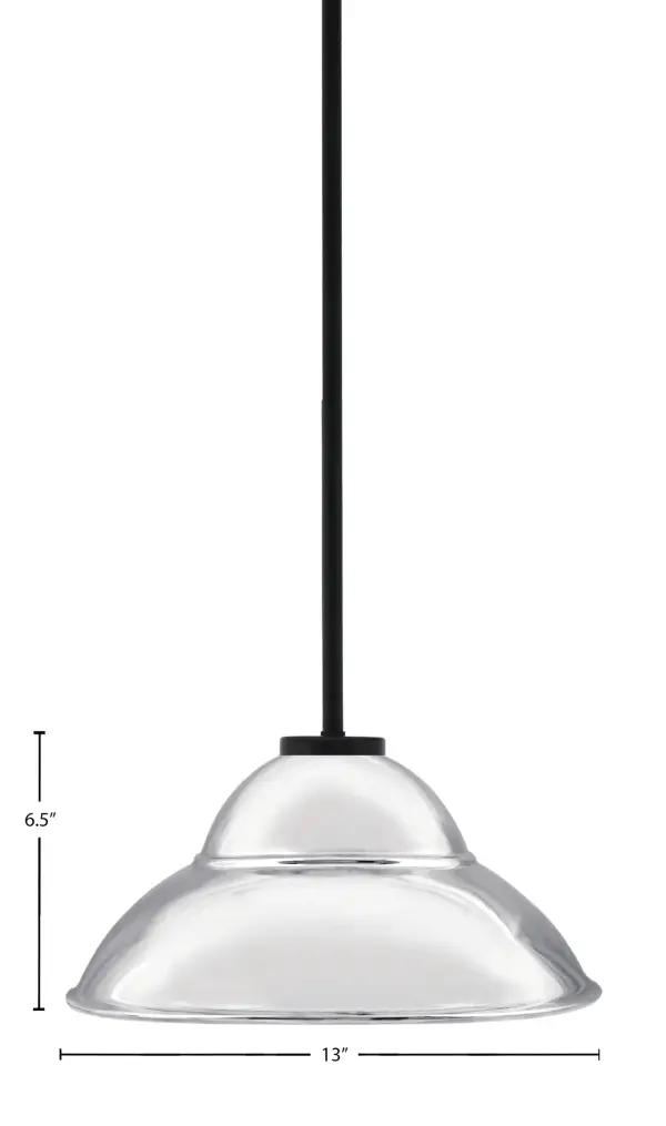 Sandia 1 Light Stem Pendant with Chrome Double Bubble Shade - Image 2