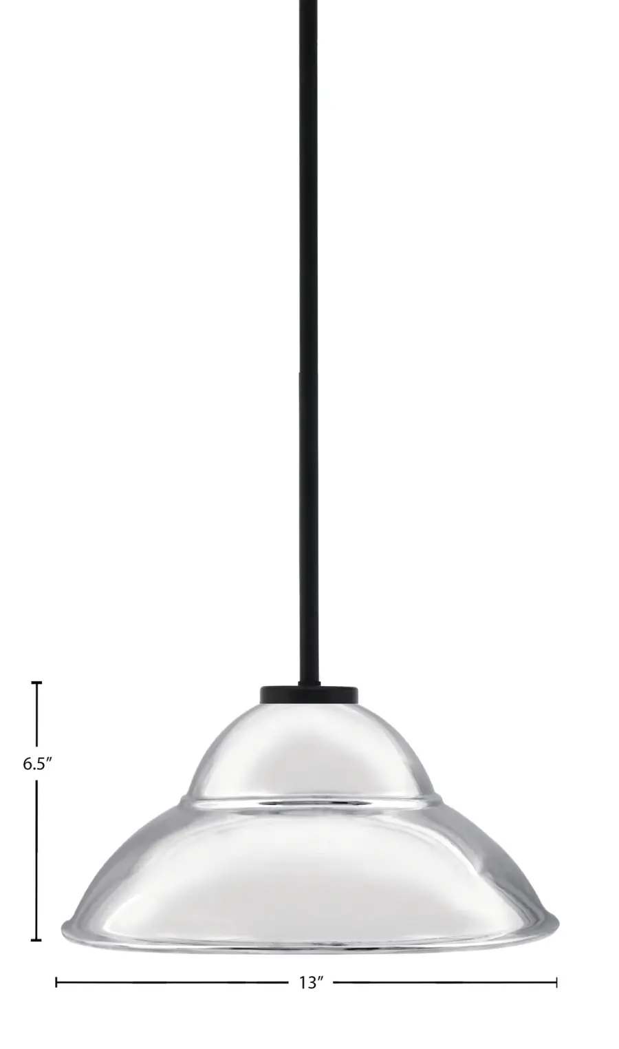 Sandia 1 Light Stem Pendant with Chrome Double Bubble Shade - Image 2