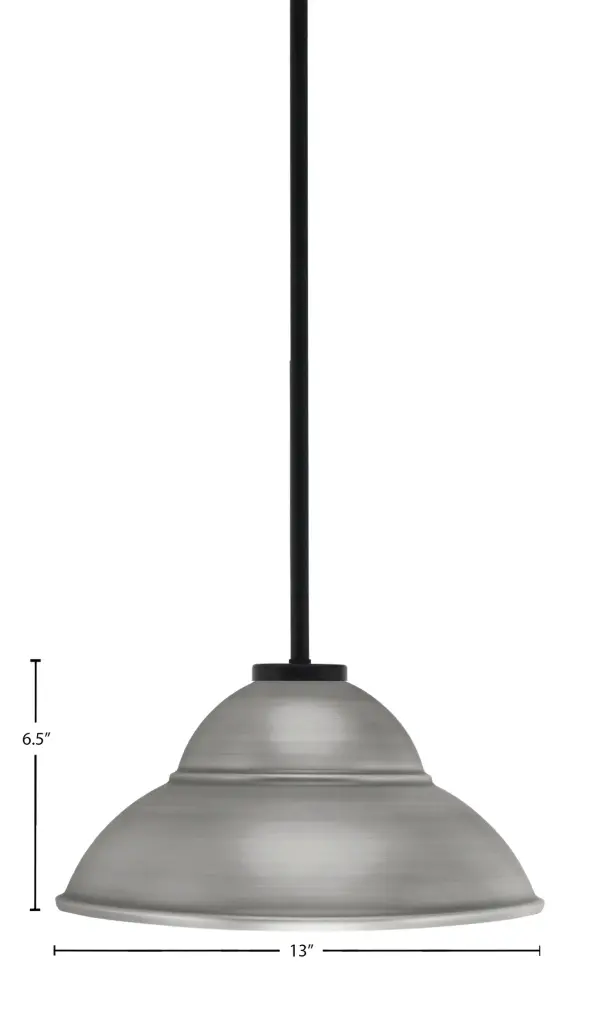 Sandia 1 Light Stem Pendant with Graphite Double Bubble Shade - Image 2