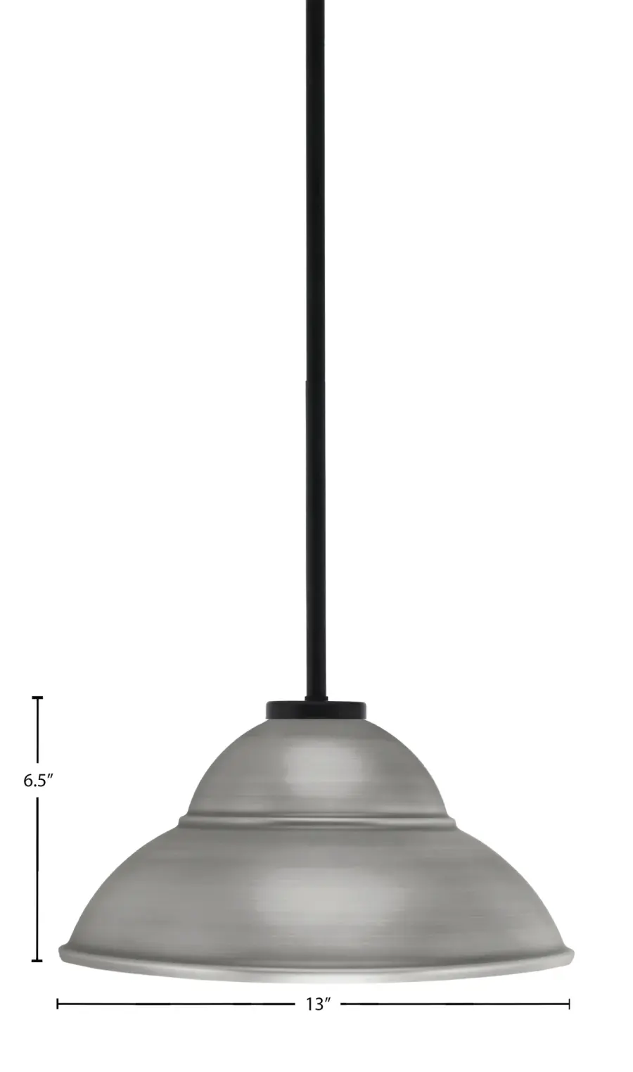 Sandia 1 Light Stem Pendant with Graphite Double Bubble Shade - Image 2