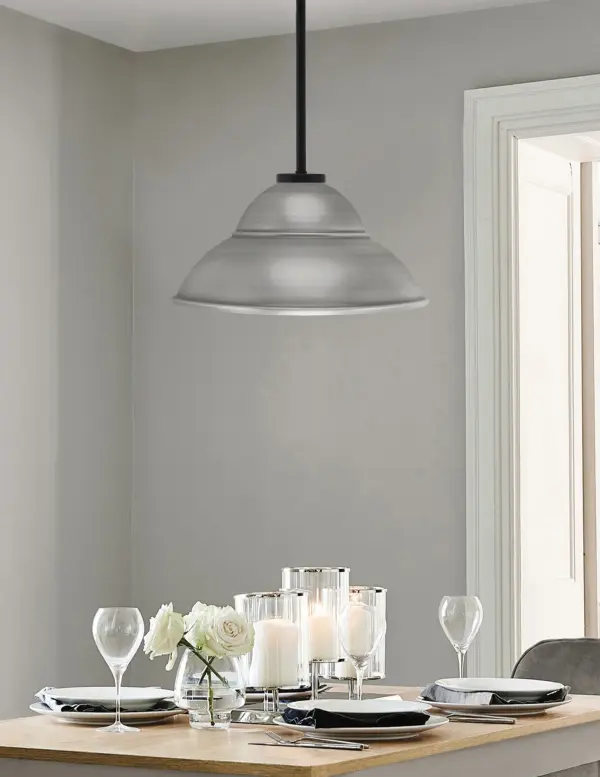 Sandia 1 Light Stem Pendant with Graphite Double Bubble Shade - Image 3