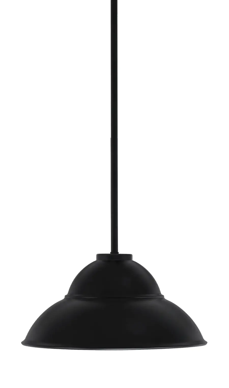 Sandia 1 Light Stem Pendant in Matte Black with Double Bubble Shade - Image 1