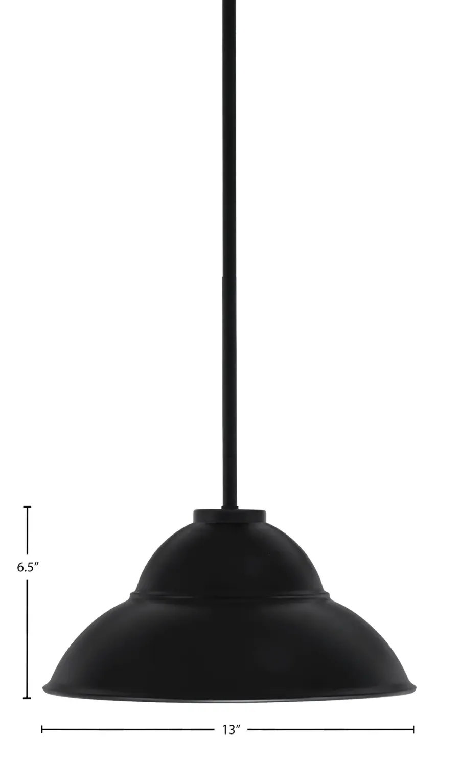 Sandia 1 Light Stem Pendant in Matte Black with Double Bubble Shade - Image 2
