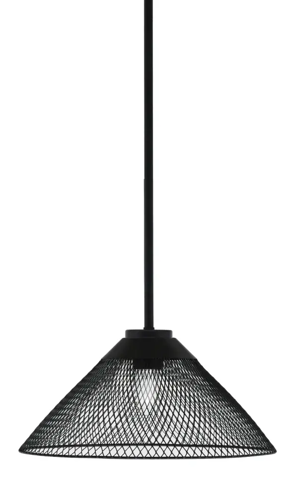 Sandia 1 Light Stem Pendant with Mesh Cone Shade - Image 1