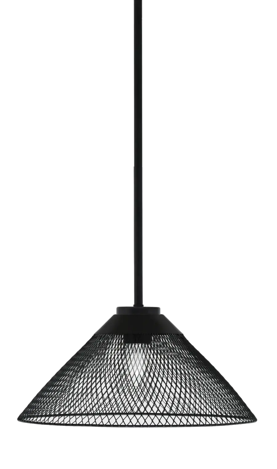 Sandia 1 Light Stem Pendant with Mesh Cone Shade - Image 1