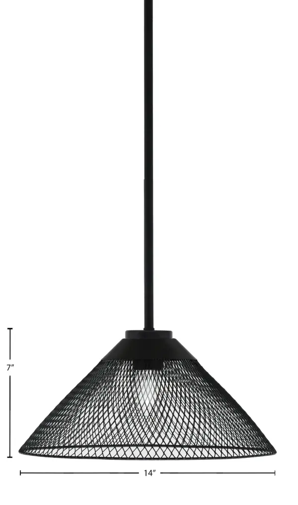 Sandia 1 Light Stem Pendant with Mesh Cone Shade - Image 2