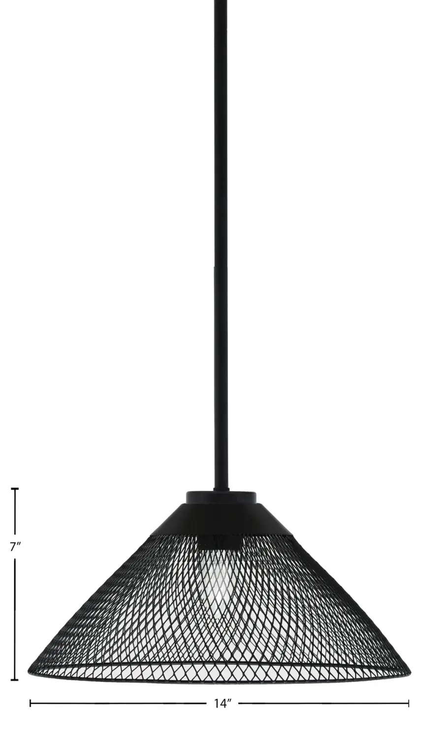 Sandia 1 Light Stem Pendant with Mesh Cone Shade - Image 2