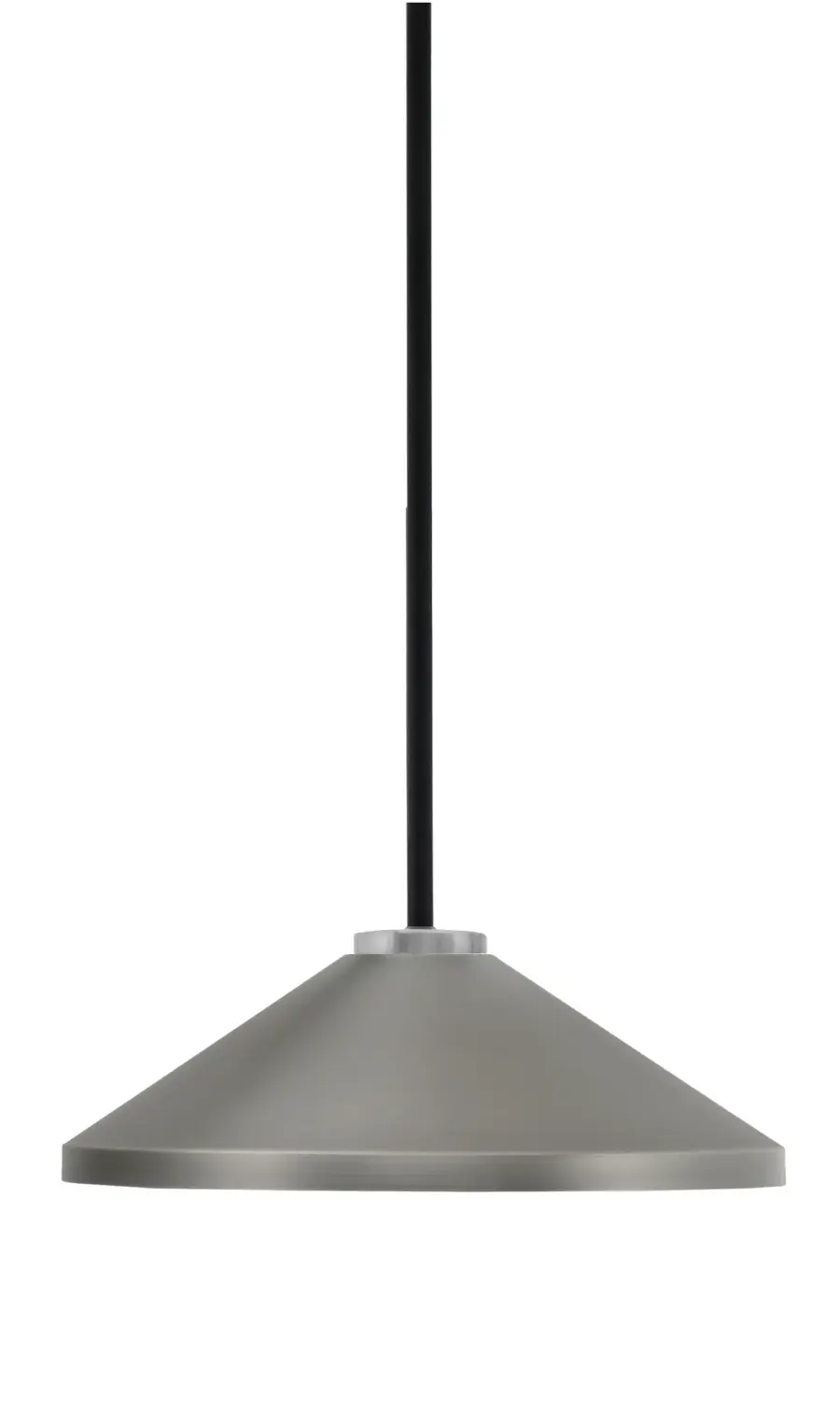 Sandia 1 Light Stem Pendant in Matte Black & Graphite with 14" Cone Shade - Image 1