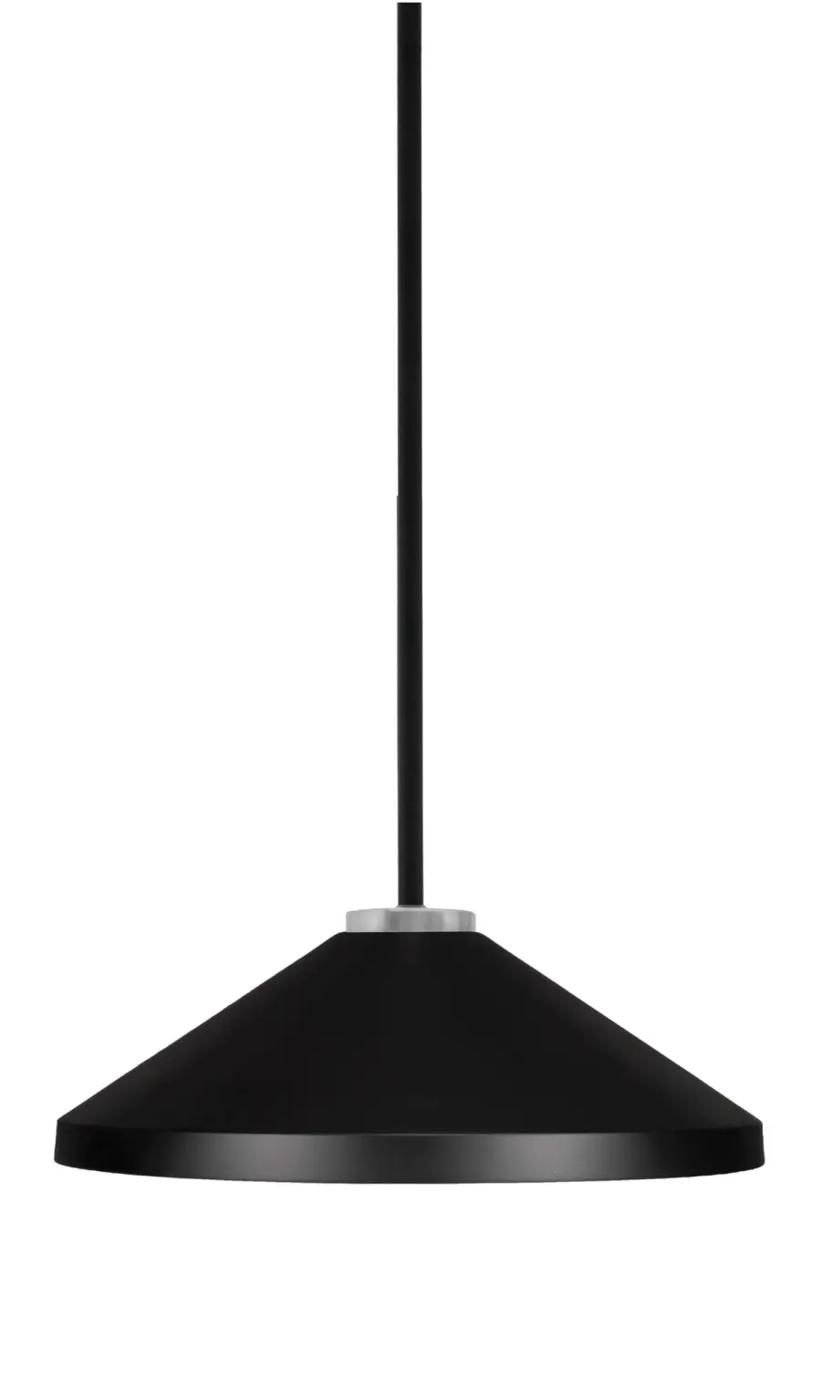 Sandia 1 Light Stem Pendant with Matte Black Cone Shade - Image 1