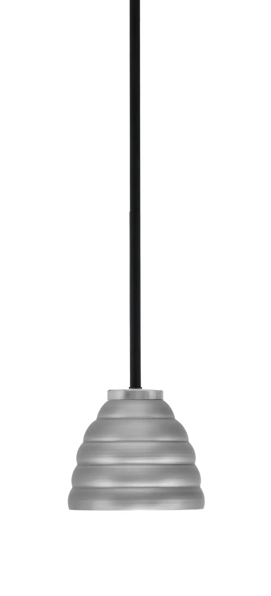 Sandia 1 Light Mini Pendant in Matte Black & Graphite with Beehive Shade - Image 1
